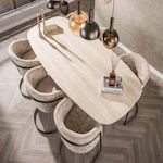 LISA DESIGN Amara - table à manger - plateau effet travertin - 4 à 8 personnes. Coloris disponibles : Marron