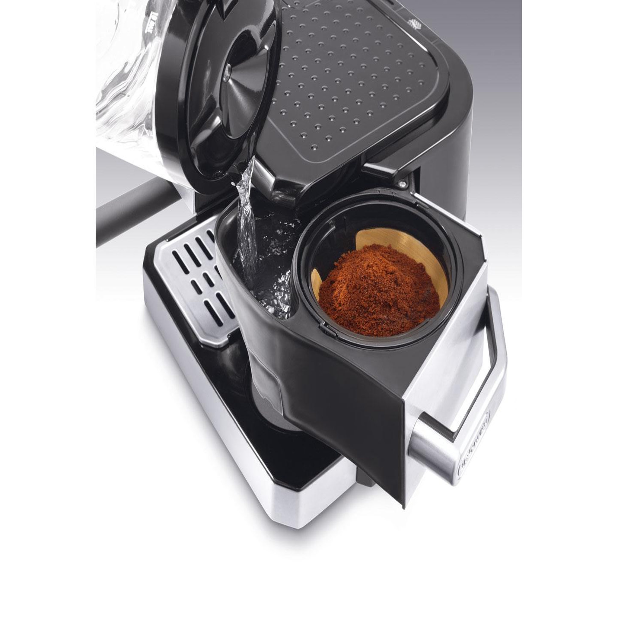 Voir la diapositive 3 : DELONGHI Combiné expresso cafetière 15bars inox/noir - bco421s