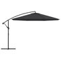 Voir la diapositive 3 : VIDAXL Parasol de jardin en porte-a-faux avec mat en aluminium noir
