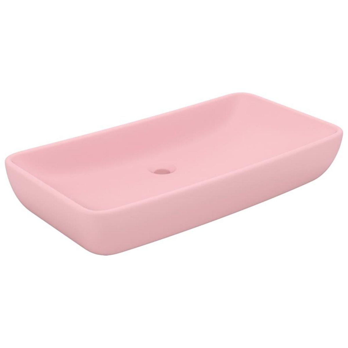 VIDAXL Lavabo de luxe rectangulaire Rose mat 71x38 cm Ceramique