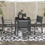 Voir la diapositive 5 : OUTSUNNY Ensemble de jardin 4 personnes chaises empilables table extensible 80/160L cm alu. teslin antracite