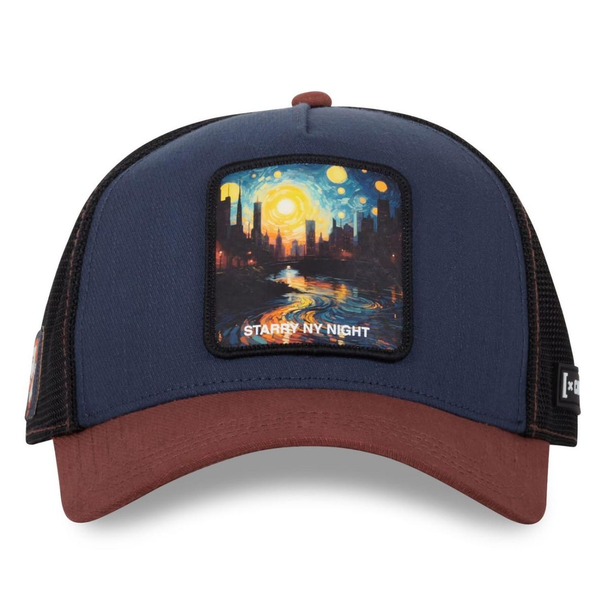 CAPSLAB Casquette homme trucker effet bamboo finitions premium Starry Night