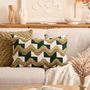 Voir la diapositive 5 : ATMOSPHERA Coussin en Jacquard Chenillé  Floe  38x58cm Kaki
