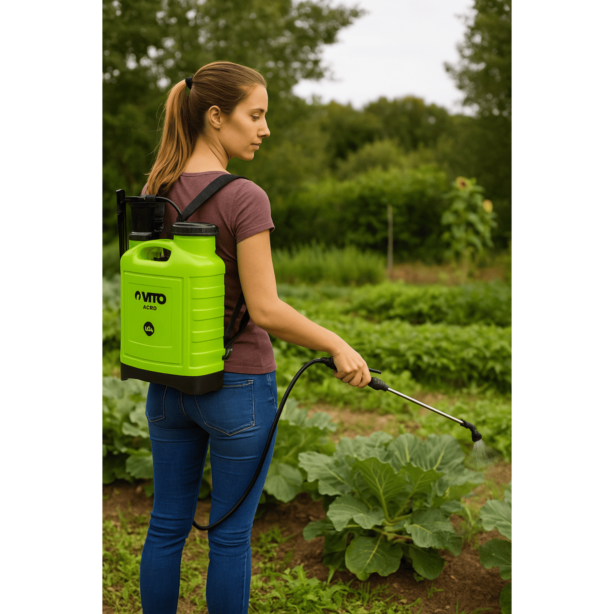 Voir la diapositive 2 : VITO Garden Pulvérisateur à main 16l spray et jet végetaux accessoires 3 buses jardin, potager, toiture vito