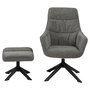 Voir la diapositive 4 : TOILINUX Fauteuil de salon avec accoudoirs et repose-pieds - Gris et Noir