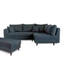 Voir la diapositive 6 : LISA DESIGN Rune - canapé d'angle droit - 4 places - avec pouf d'appoint - en velours côtelé