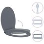 Voir la diapositive 2 : VIDAXL Siege de toilette a fermeture en douceur Gris Ovale