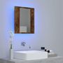 Voir la diapositive 5 : VIDAXL Armoire a miroir LED de salle de bain chene fume 40x12x45 cm