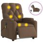 Voir la diapositive 2 : VIDAXL Fauteuil inclinable de massage electrique marron tissu