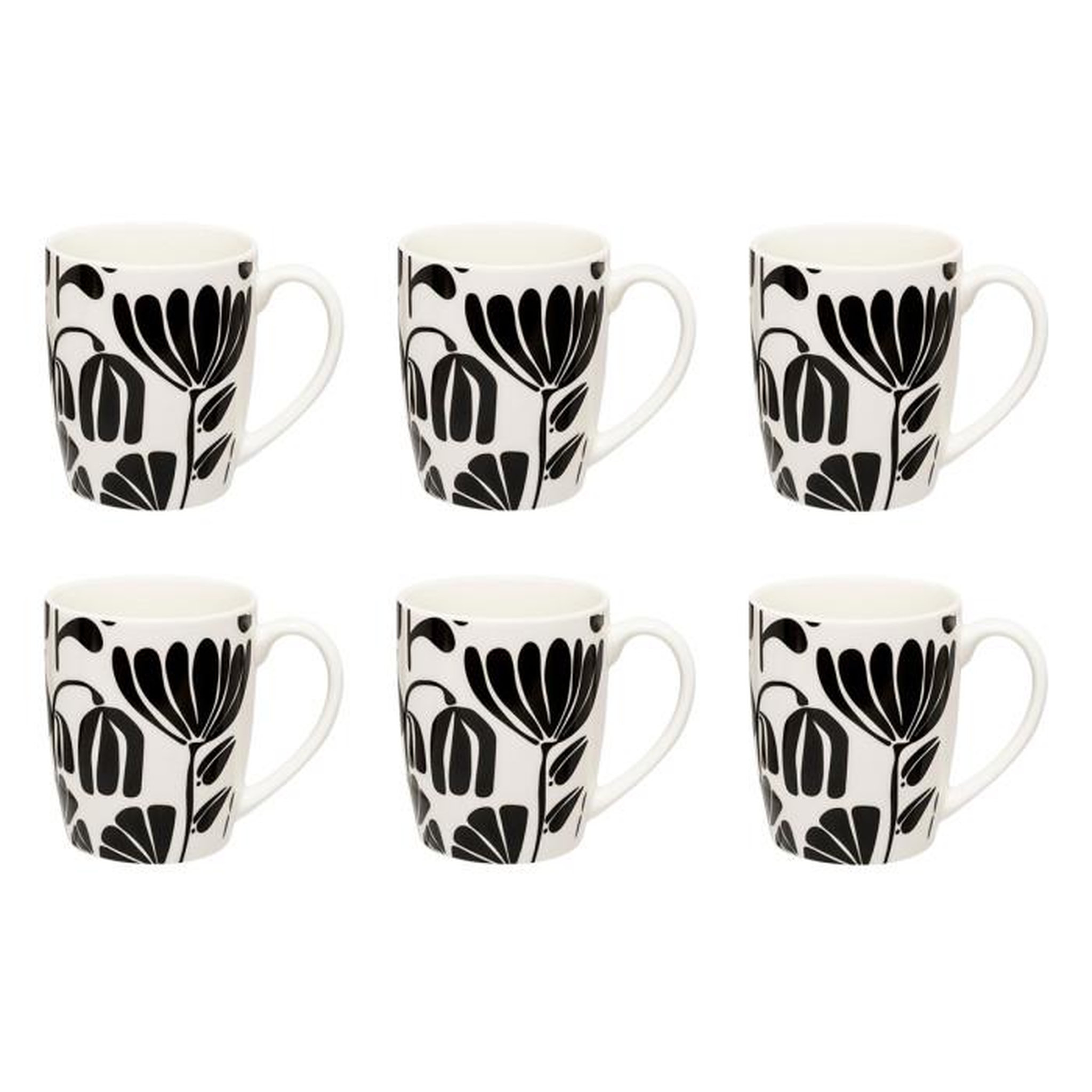 Voir la diapositive 1 : SECRET DE GOURMET Lot de 6 Mugs  Twisted Lime  37cl Noir & Blanc