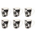 SECRET DE GOURMET Lot de 6 Mugs  Twisted Lime  37cl Noir & Blanc