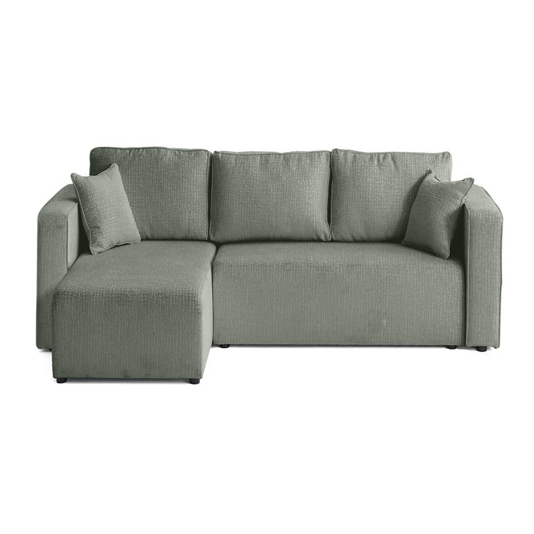 Voir la diapositive 1 : BEST MOBILIER Topaze - canapé d'angle réversible - 4 places - convertible avec coffre - en tissu velours relief