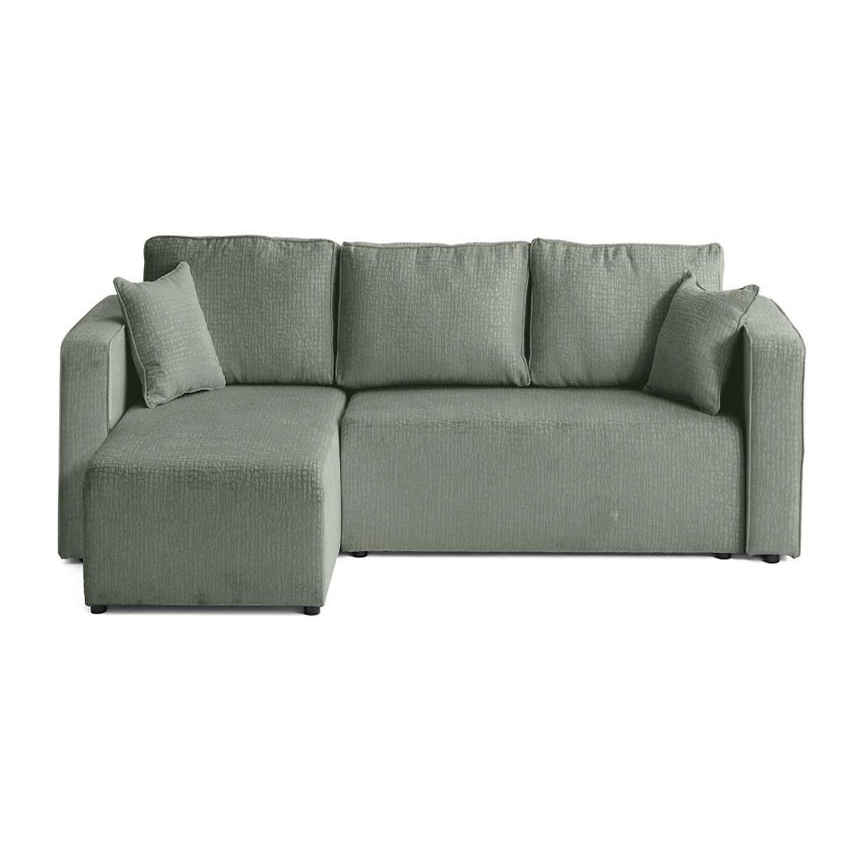 BEST MOBILIER Topaze - canapé d'angle réversible - 4 places - convertible avec coffre - en tissu velours relief