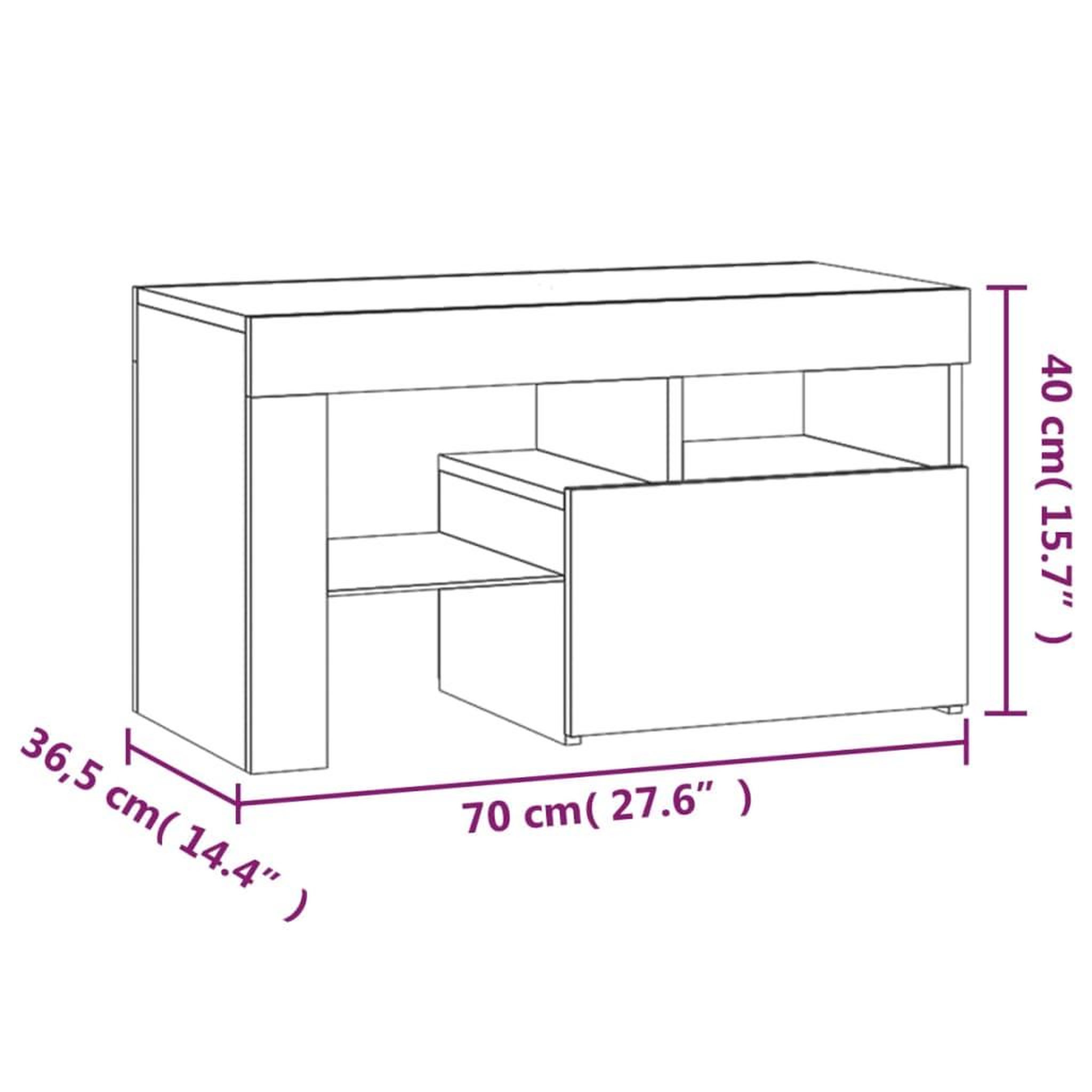 Voir la diapositive 6 : VIDAXL Tables de chevet 2 pcs et lumieres LED Gris beton 70x36,5x40 cm
