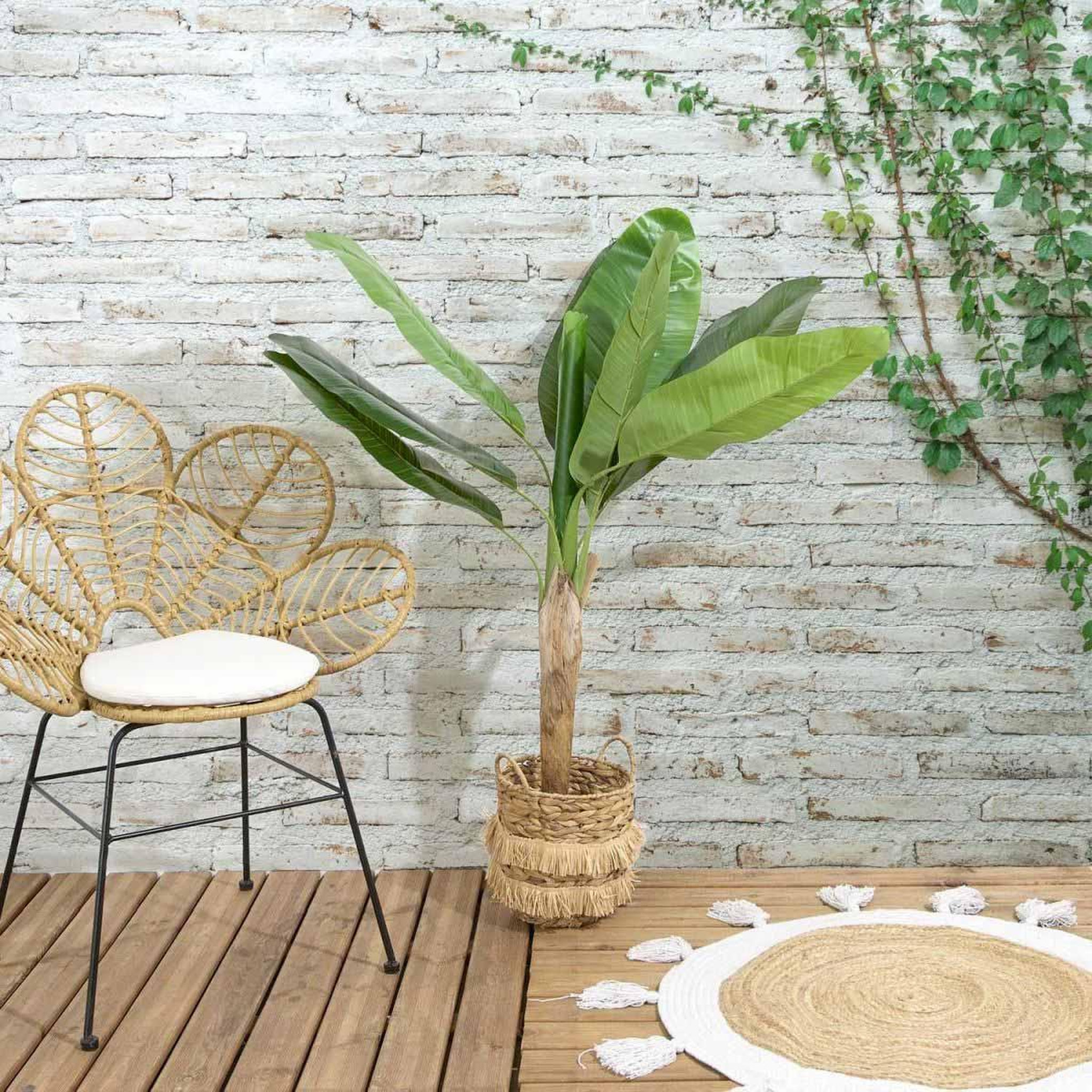 Voir la diapositive 2 : The Home Deco Factory Bananier artificiel en pot  wilbur  120cm vert
