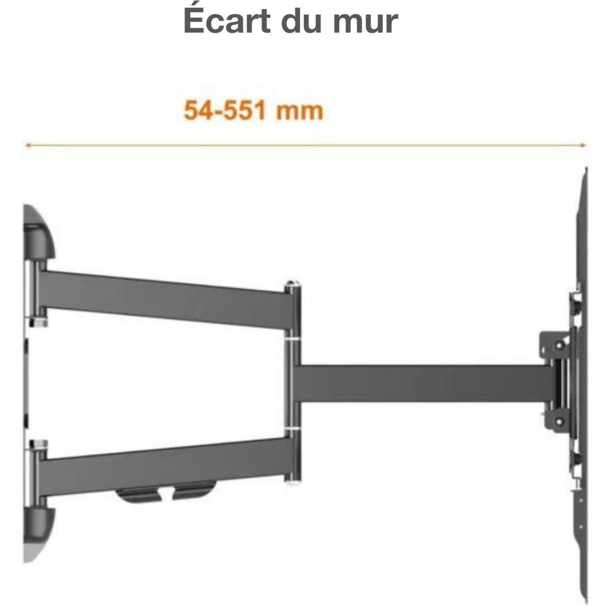 Voir la diapositive 4 : ADEQWAT Support mural tv mouv tv 32-85''
