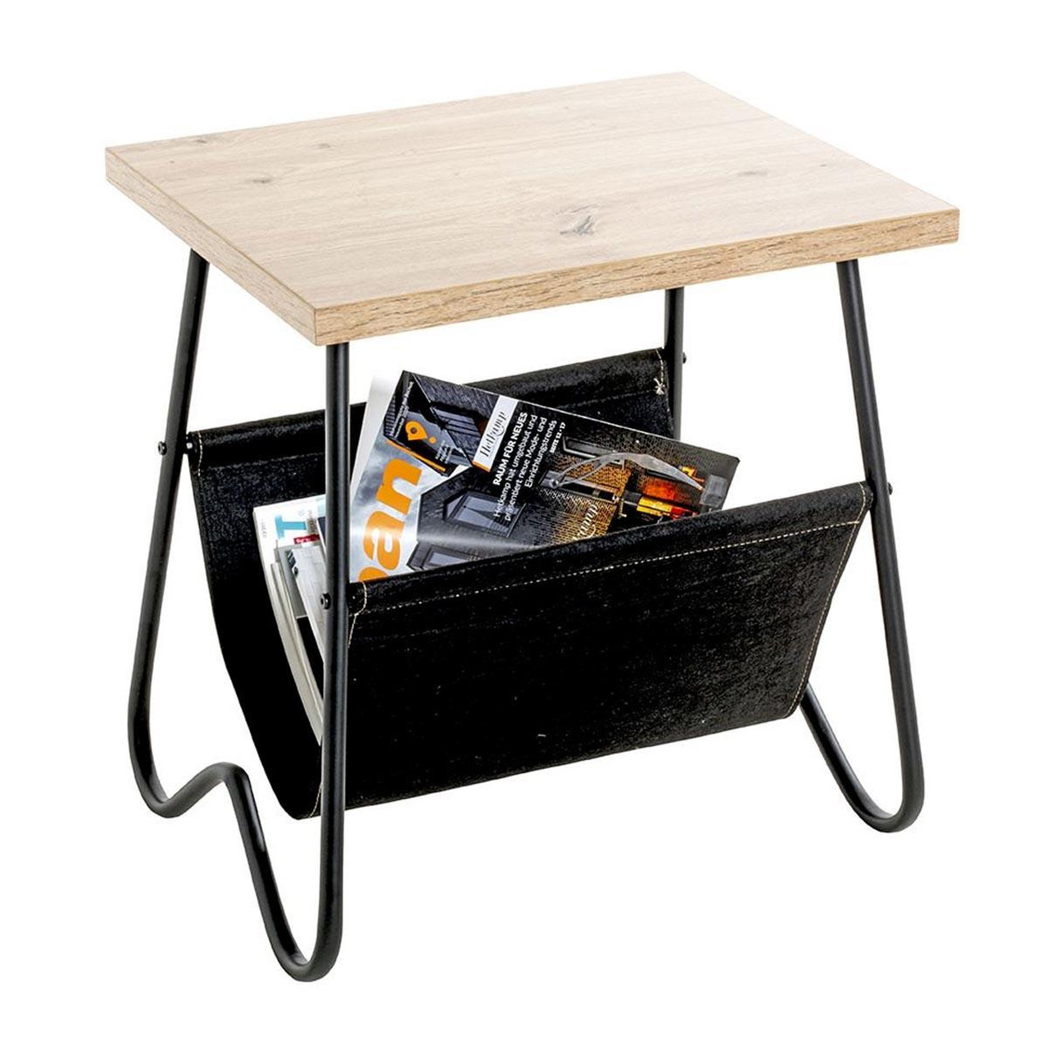 Voir la diapositive 2 : Paris Prix Table d'appoint porte revues  april  51cm naturel & noir