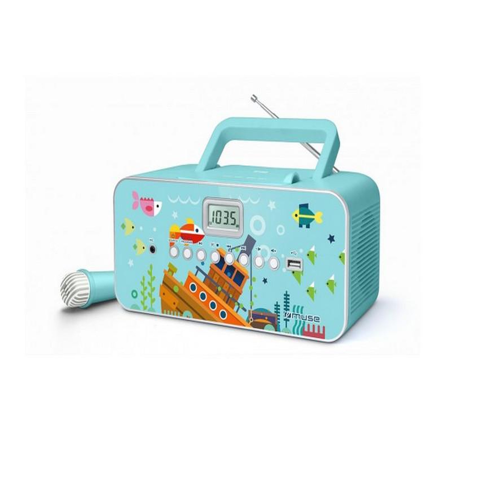 Muse Radio cd usb portable bleu avec micro - m29kb