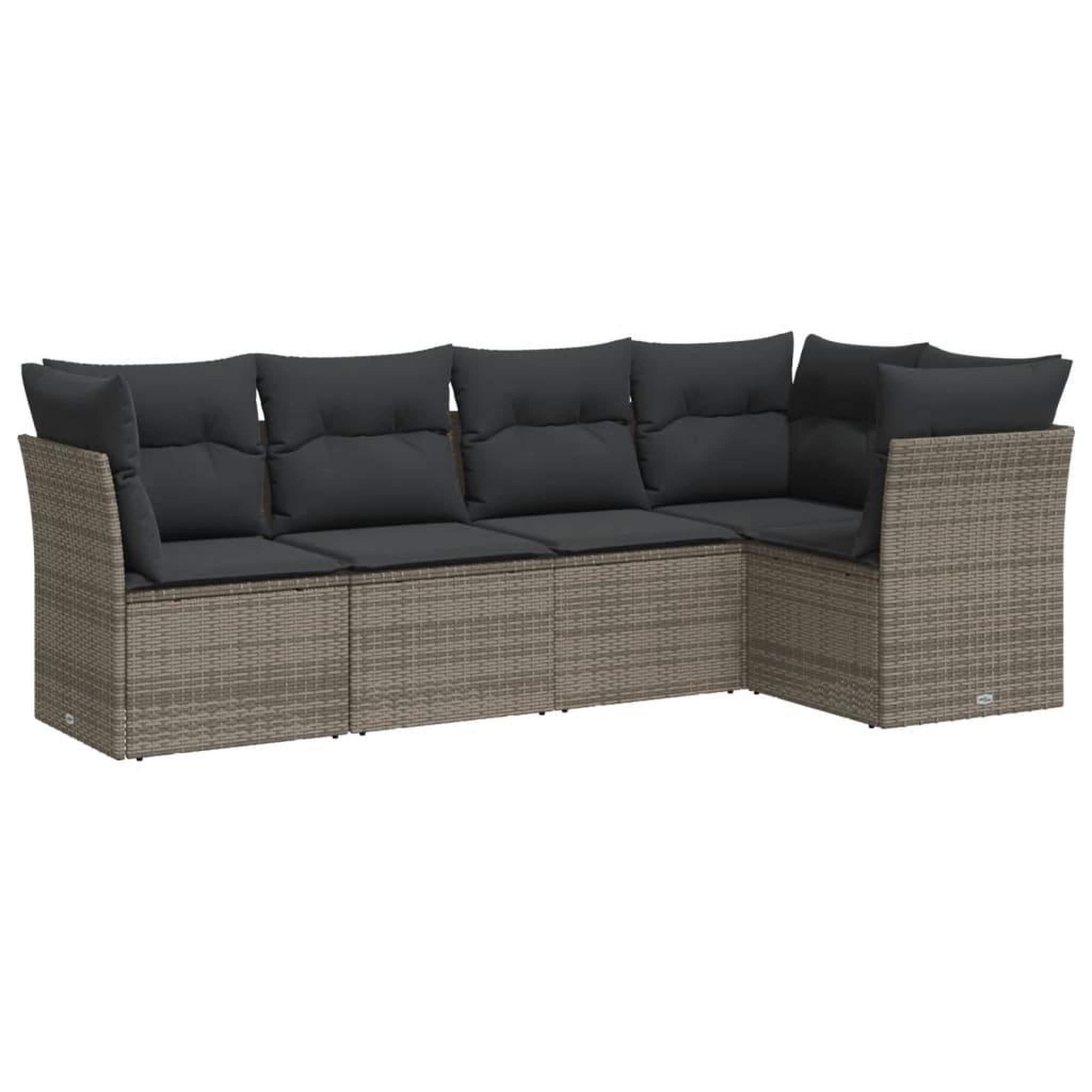 Voir la diapositive 2 : VIDAXL Salon de jardin 5 pcs avec coussins gris resine tressee