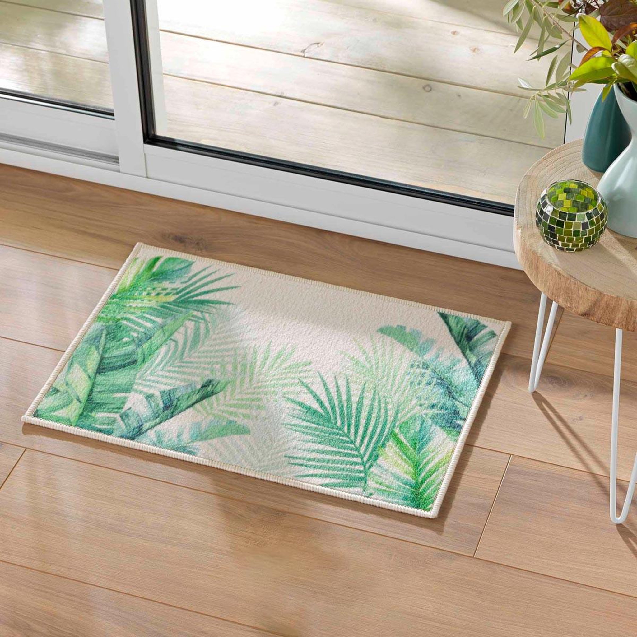 Voir la diapositive 4 : Douceur d'Intérieur Tapis déco imprimé  native  50x80cm vert