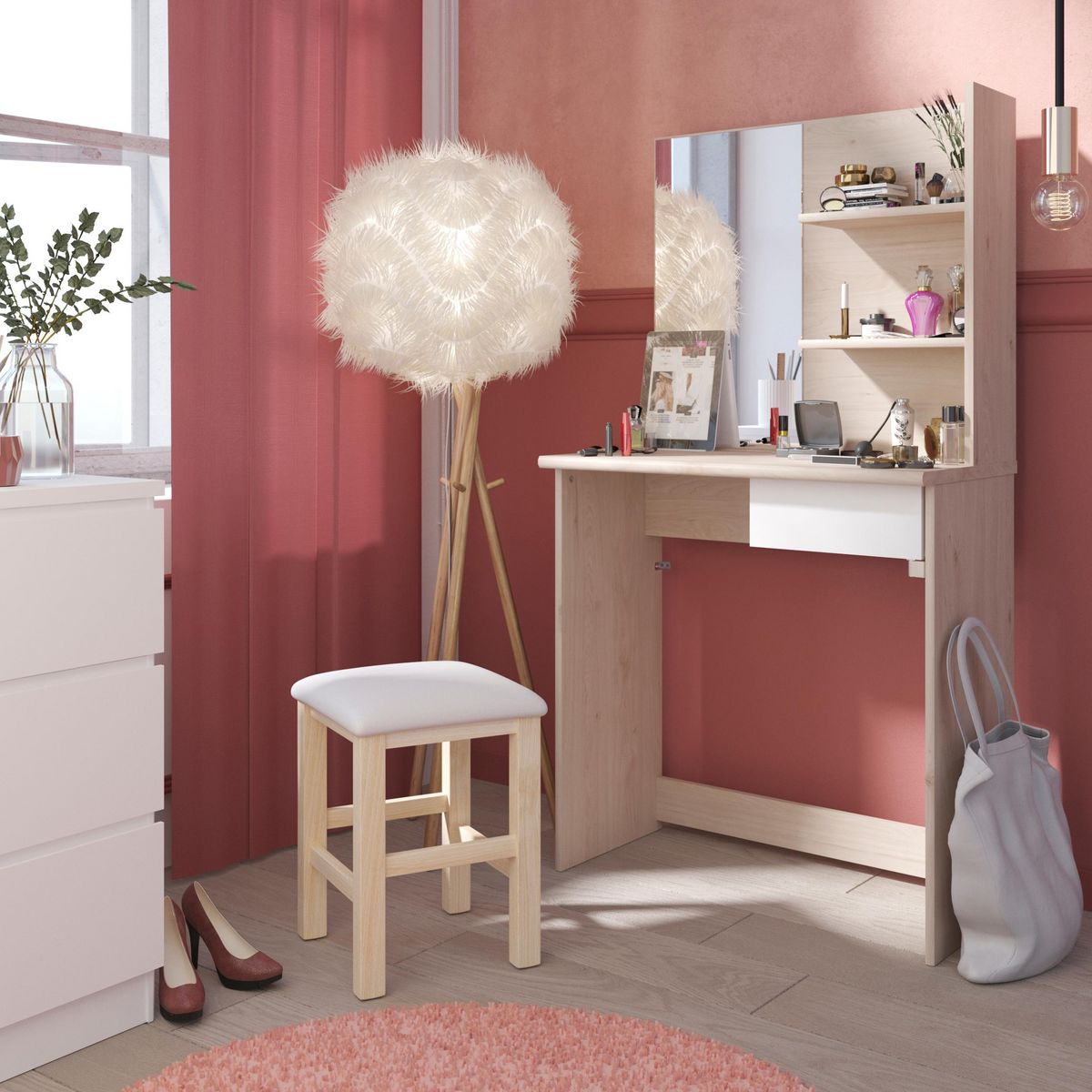 Coiffeuse avec tiroir pivotant BEAUTY 