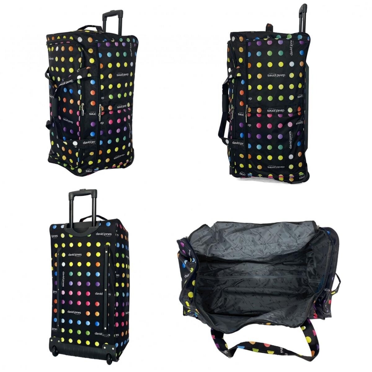 David Jones Sac de voyage avec roulettes 120L grand volume 76cm