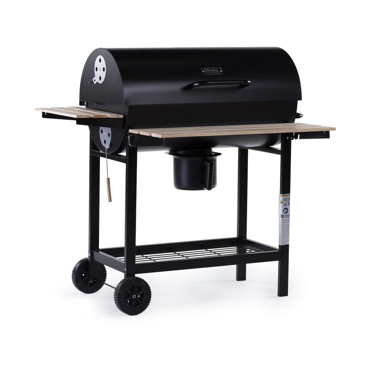 Habitat et Jardin Barbecue XXL charbon de bois  King  - 95 x 63 x 105 cm - Noir