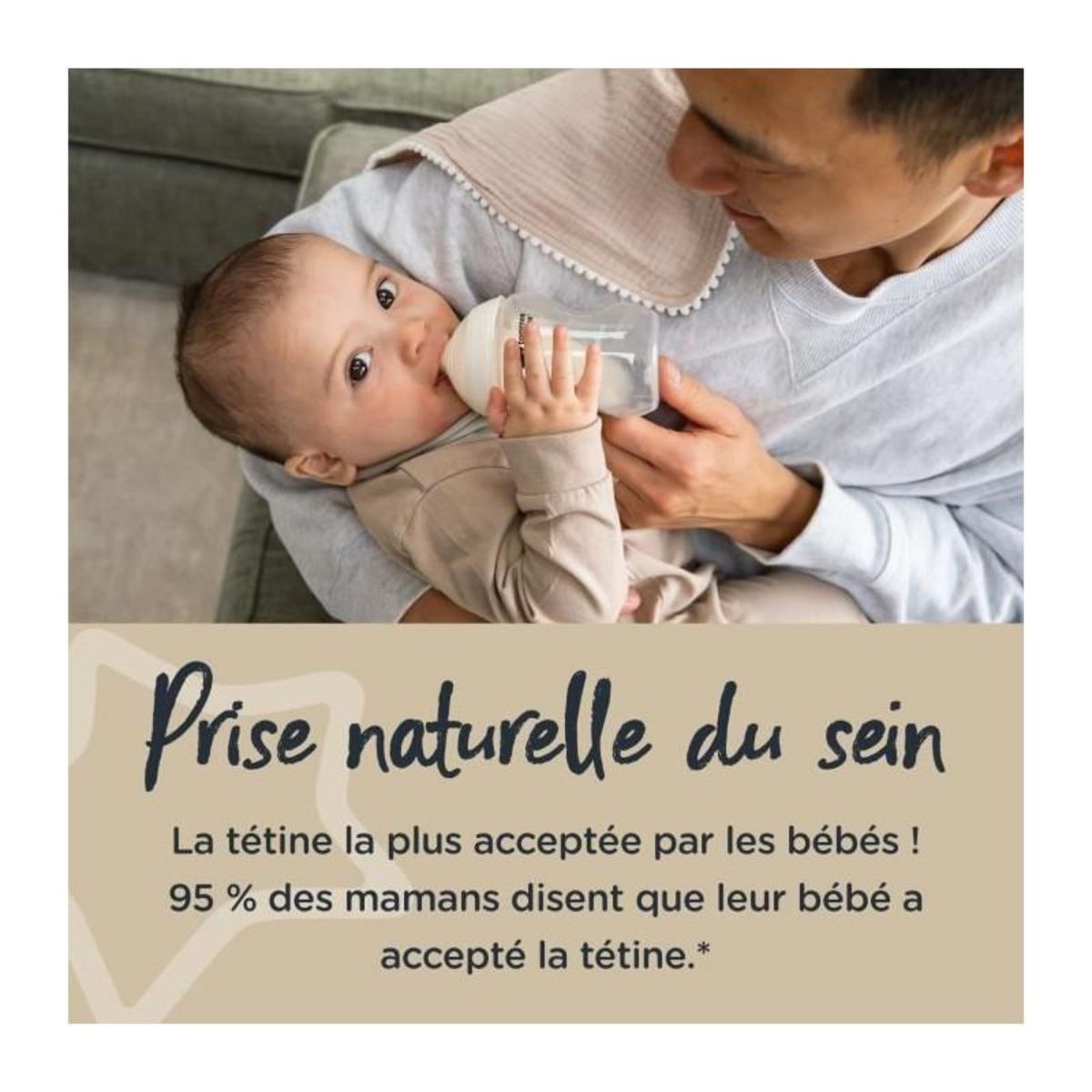 TOMMEE TIPPEE TOMMEE TIPPEE Biberons Closer to Nature, tétine imitant le sein maternel avec valve anti-colique, 260 ml, lot de 6, pastel