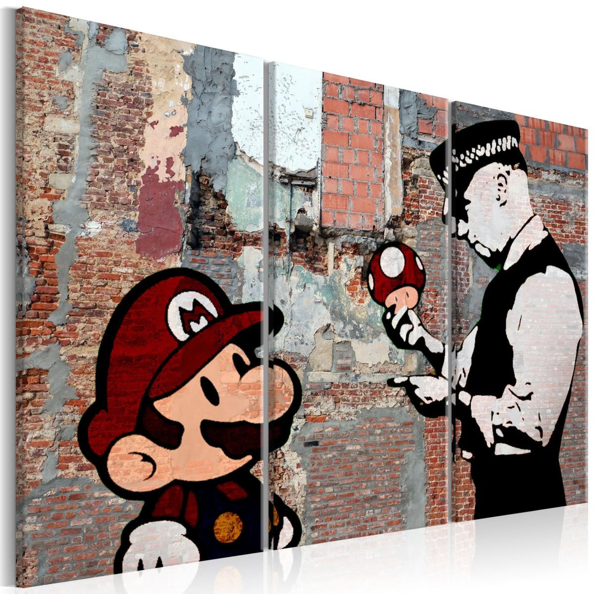 Paris Prix Tableau imprimé  banksy - warning. Coloris disponibles : Multicolore