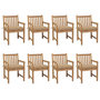 Voir la diapositive 1 : VIDAXL Chaises de jardin lot de 8 avec coussins beige Bois teck solide