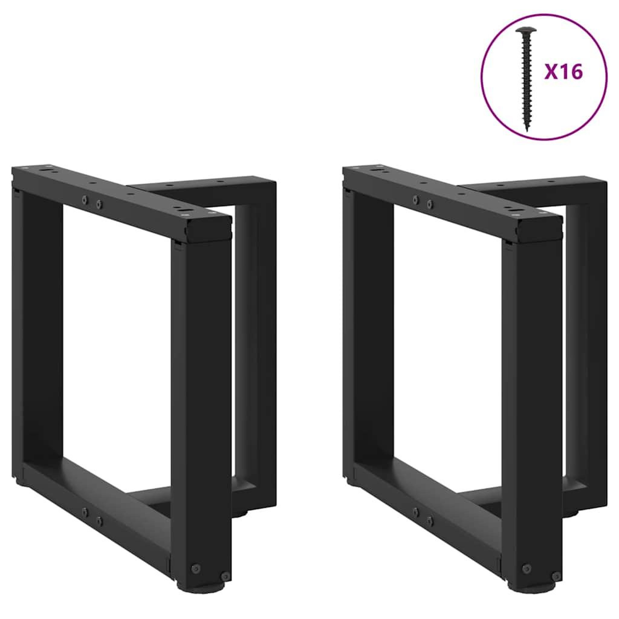 Voir la diapositive 3 : VIDAXL Pieds de table basse forme de T 2pcs noir 50x25x(42-43)cm acier