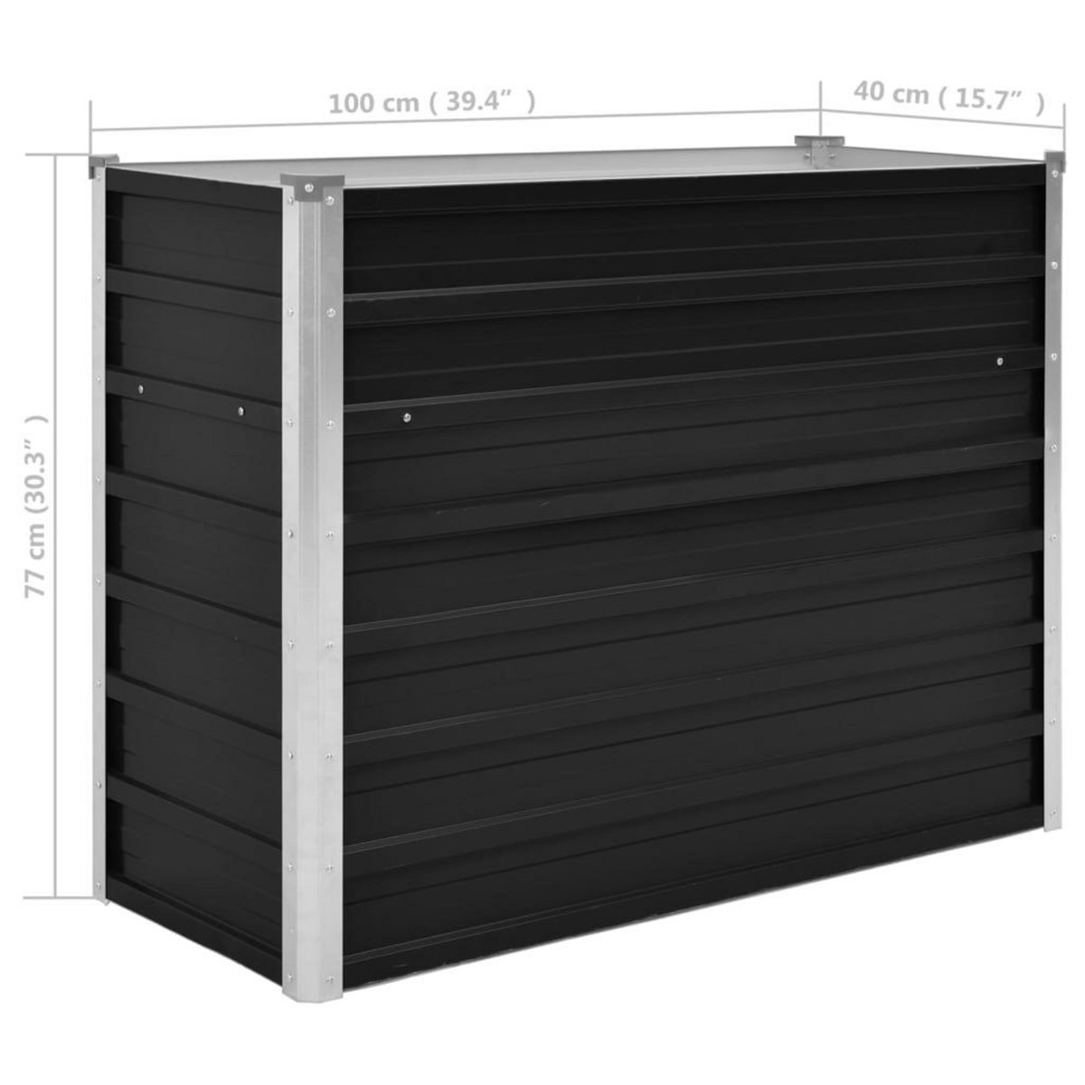 VIDAXL Lit sureleve de jardin Anthracite 100x40x77 cm Acier galvanise