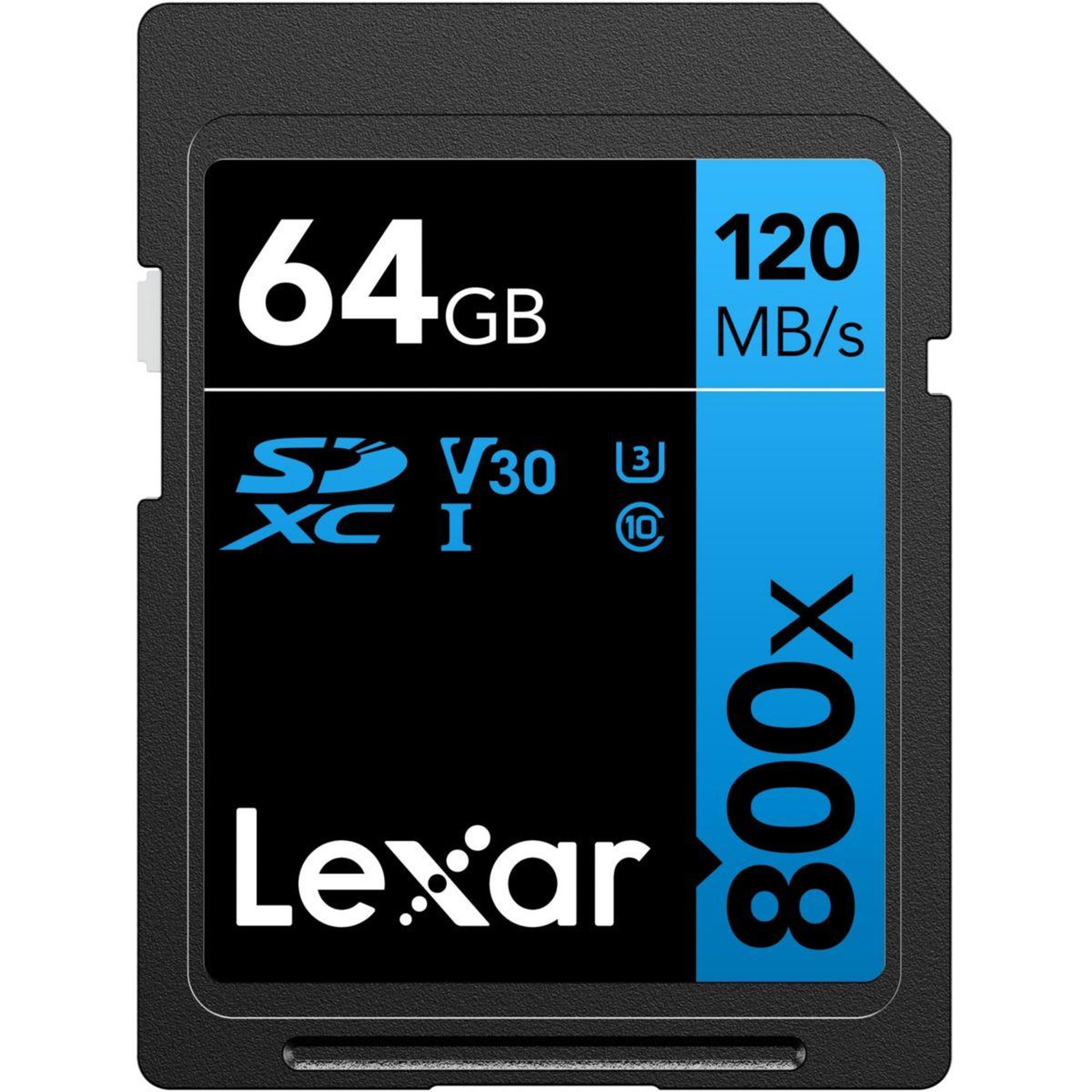 Voir la diapositive 2 : Lexar Carte SD 64Go High-Performance 800x