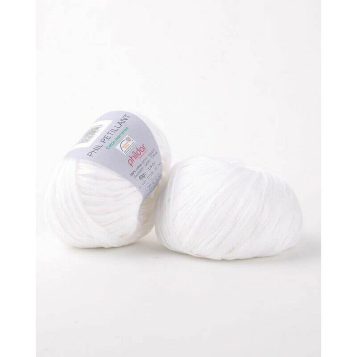 Pelote coton à crocheter blanc 1,5mm 50g tricot laine