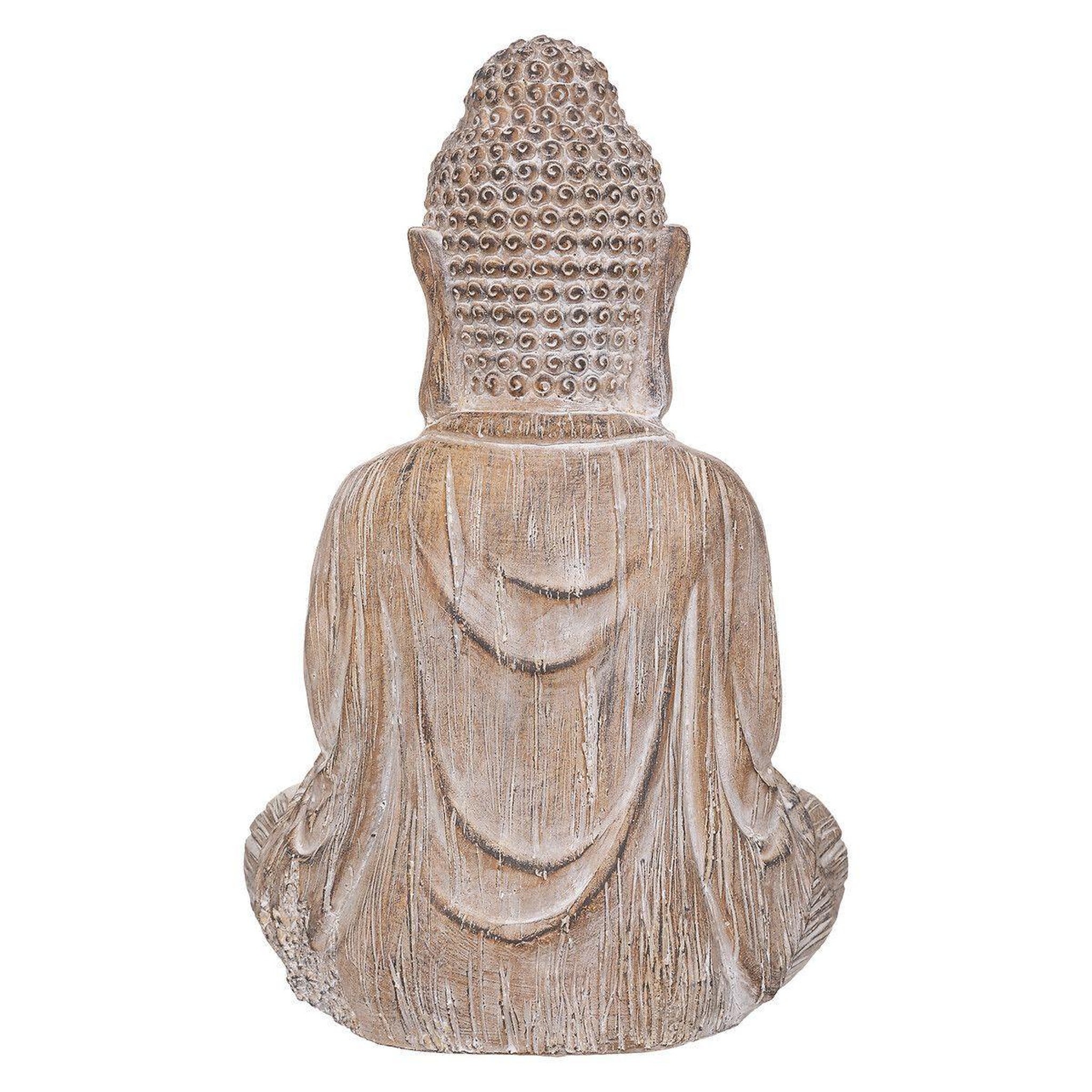 Voir la diapositive 3 : ATMOSPHERA Statuette Déco Bouddha  Effet Bois  45cm Lin