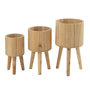 Voir la diapositive 2 : Paris Prix Lot de 3 Cache-Pots en Bois  Paul  49cm Naturel