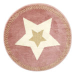 The Home Deco Factory Tapis rond étoile fil métallisé rose D80