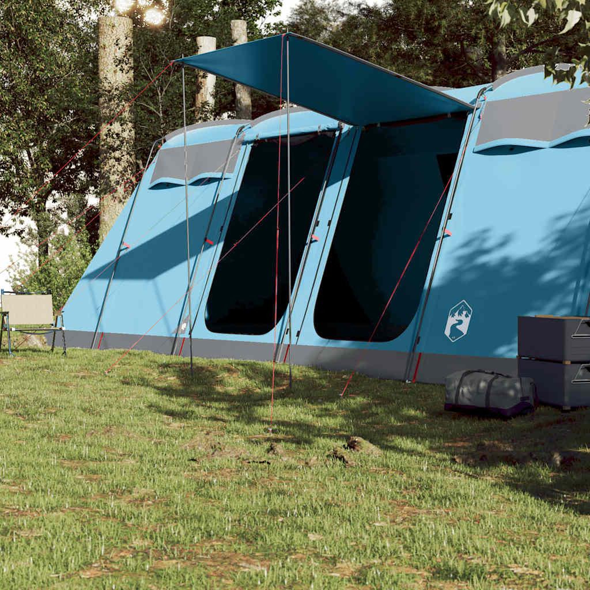 Voir la diapositive 3 : VIDAXL Tente familiale tunnel 8 personnes bleu impermeable