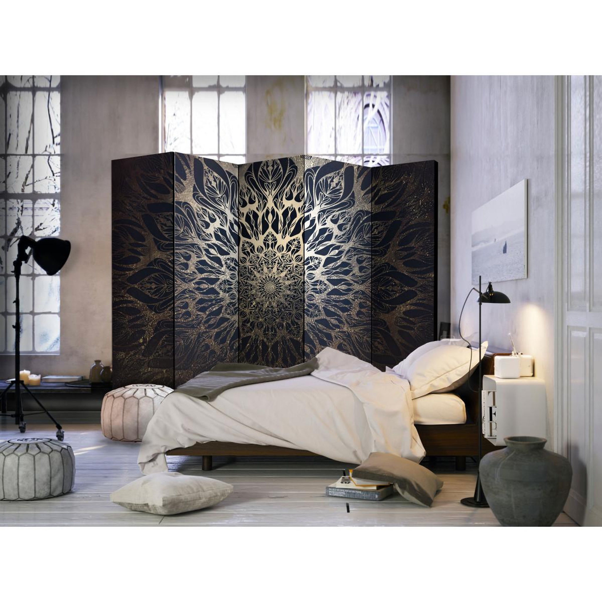 Voir la diapositive 2 : Paris Prix Paravent 5 volets  spider web brown  172x225cm
