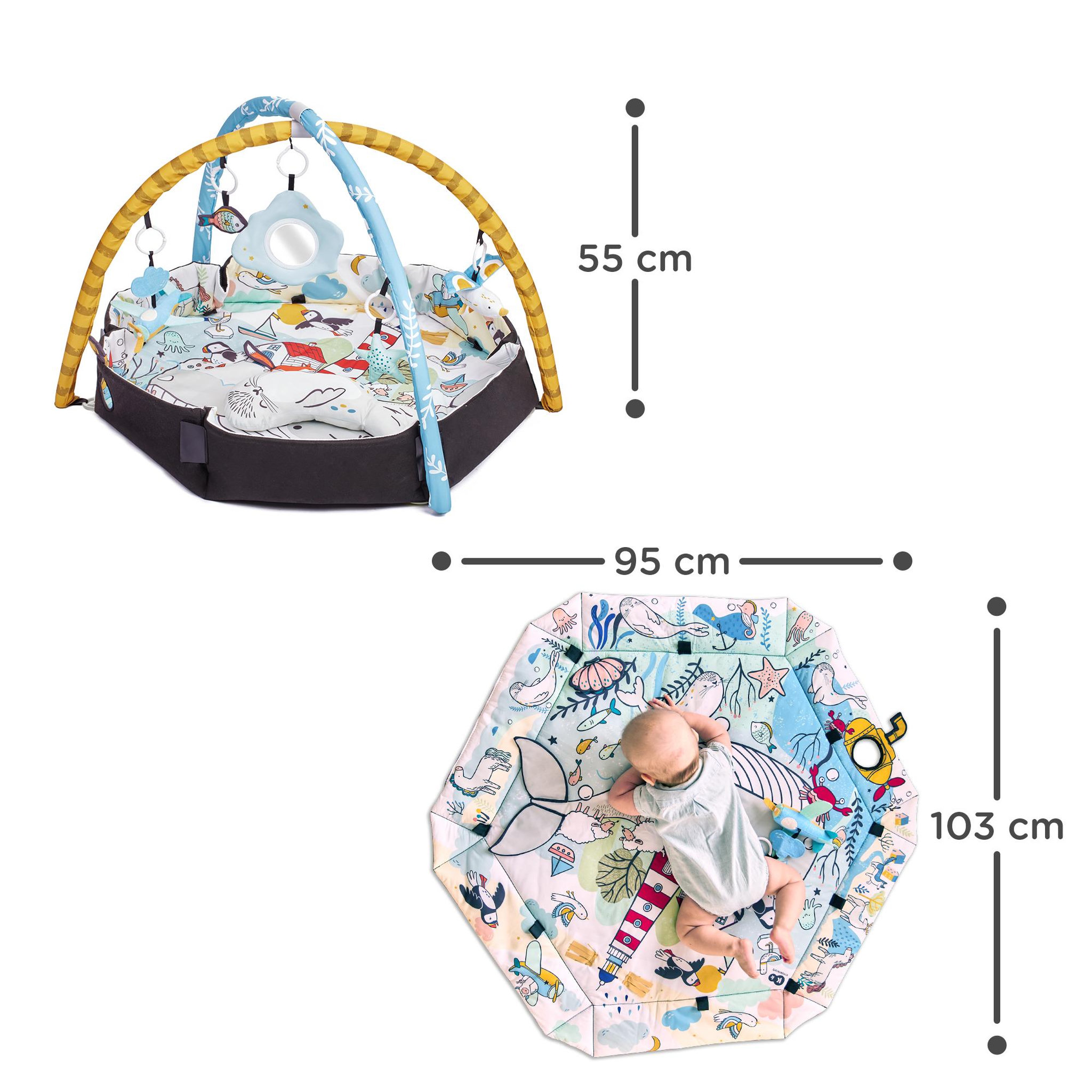 Voir la diapositive 6 : KINDERKRAFT Tapis d'éveil 2 en 1 - tapis sensoriel pour bébé