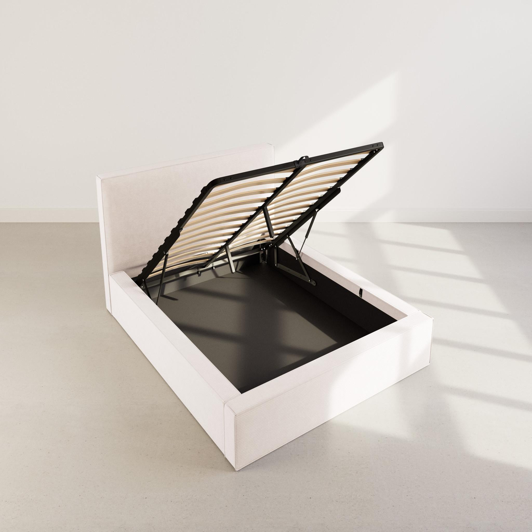 Voir la diapositive 2 : BEST MOBILIER Topaze - lit coffre - 160x200 cm - sommier inclus - velours côtelé