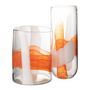 Voir la diapositive 2 : Paris Prix Vase Design en Verre  Iggy  27cm Blanc & Orange