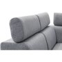 Canapé d'angle gauche convertible, PARMA, 5 à 6 places, rangement étagère, coffre de stockage, tissu gris clair
