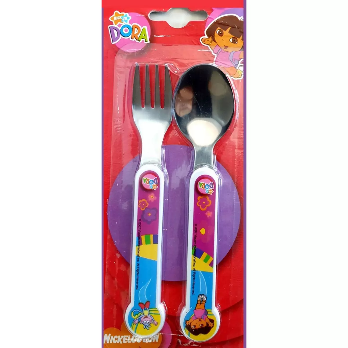 Nickelodeon Couvert cuillère fourchette Dora l'exploratrice enfant bébé metal réutilisable
