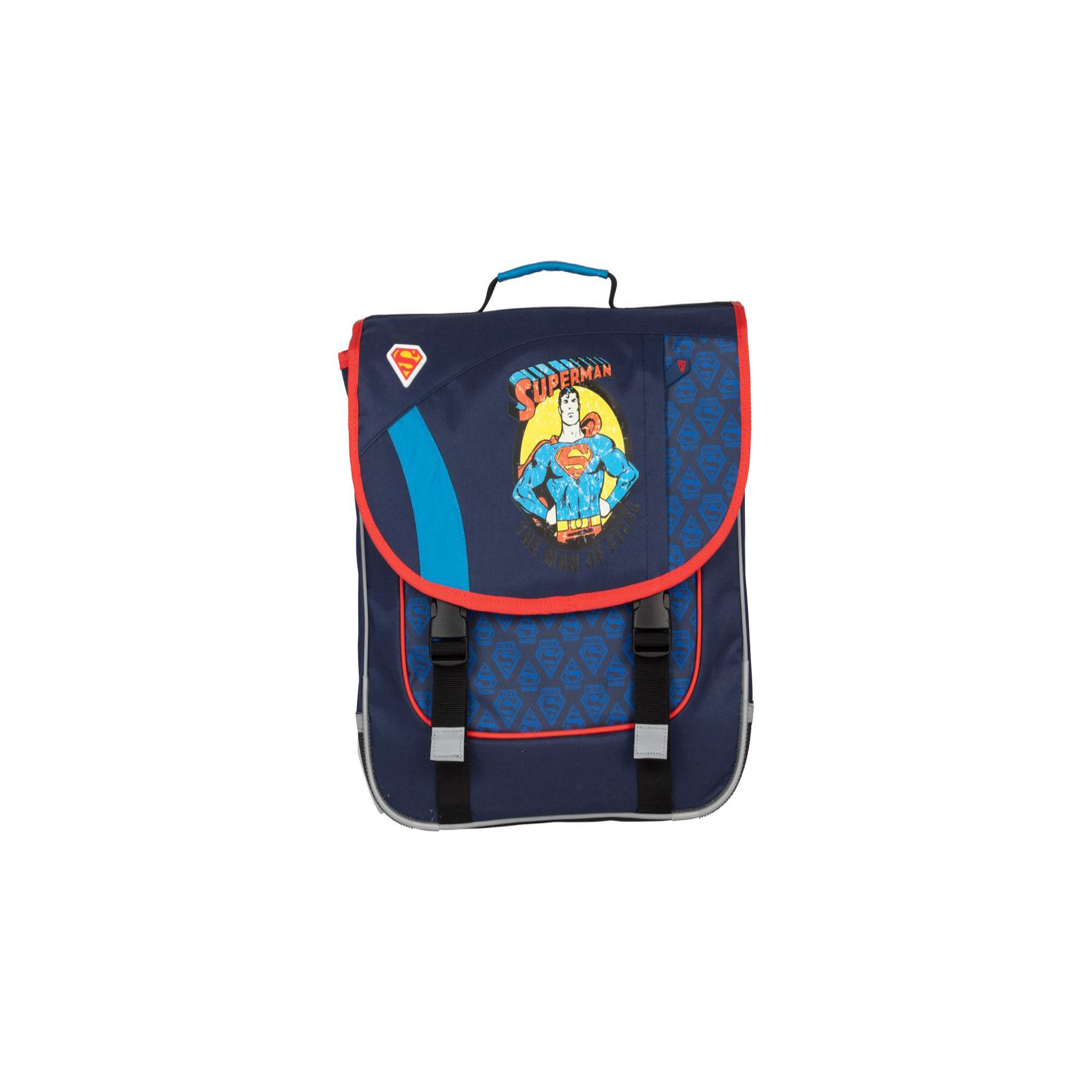 Bagtrotter Superman - Cartable scolaire 38 cm - Garçon - Bleu/Rouge - 2 compartiments