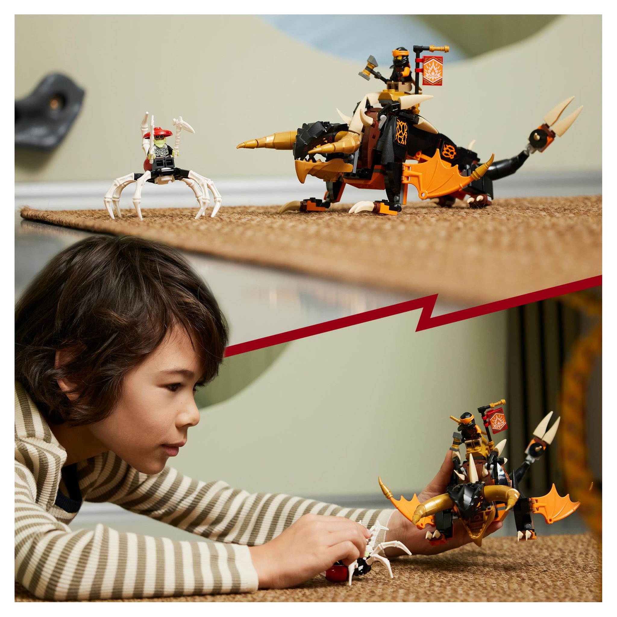 Voir la diapositive 8 : LEGO Ninjago 71782 Le dragon de terre de Cole Évolution, Jouet pour Garçons et Filles, Figurine Évolutive avec Scorpion Squelette et 2 Minifigurines