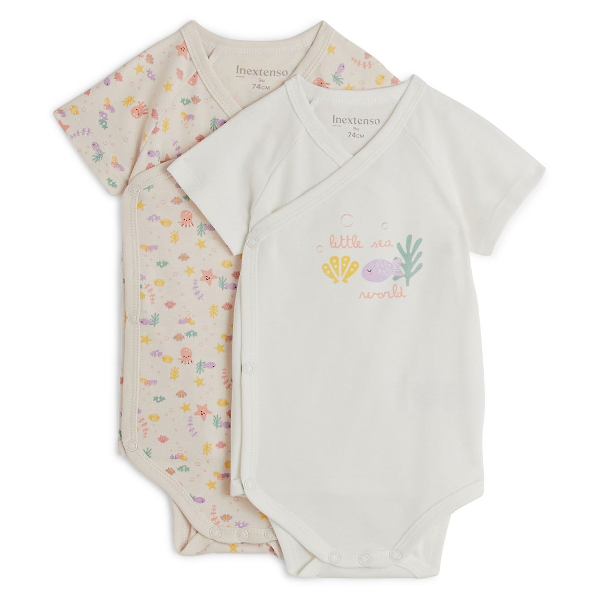 INEXTENSO Lot de 2 body manches courtes bébé  