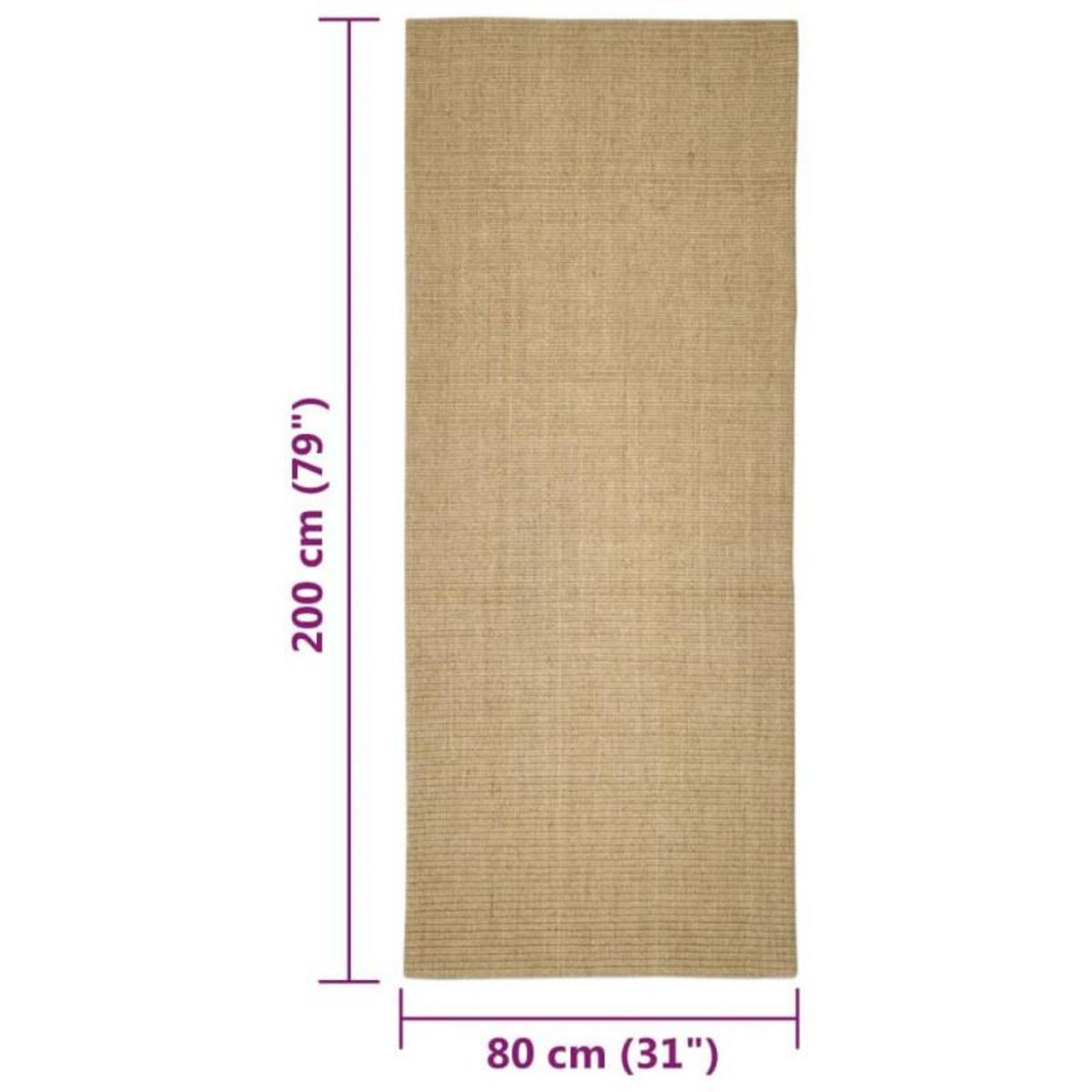 VIDAXL Tapis en sisal pour griffoir 80x200 cm