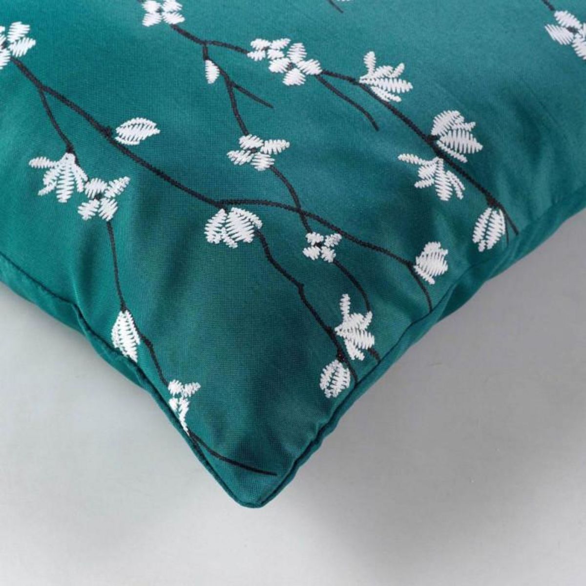 Paris Prix Coussin Déco Imprimé  Sakura  45x45cm Vert Emeraude