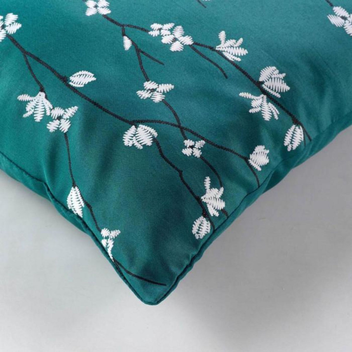 Paris Prix Coussin Déco Imprimé  Sakura  45x45cm Vert Emeraude